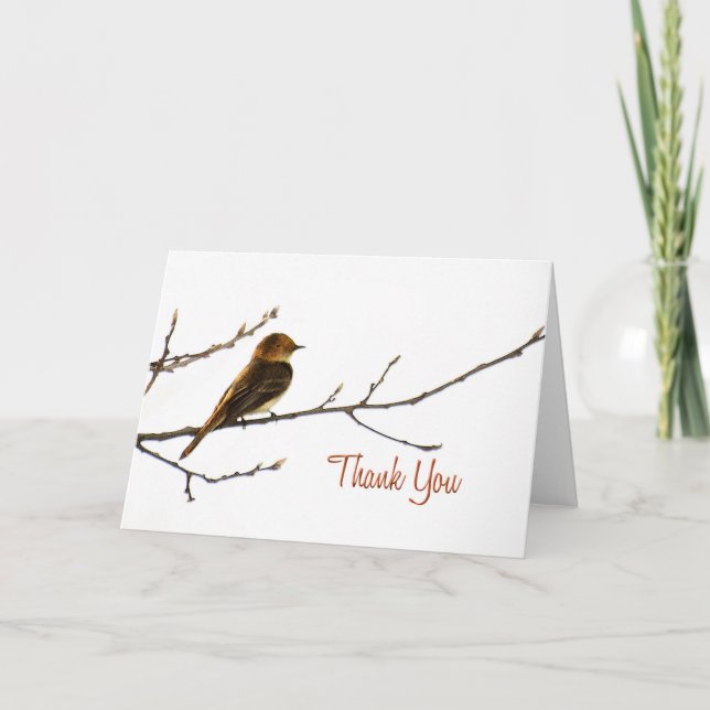 Tarjeta De Agradecimiento El pequeño pájaro le agradece observar (Anverso)