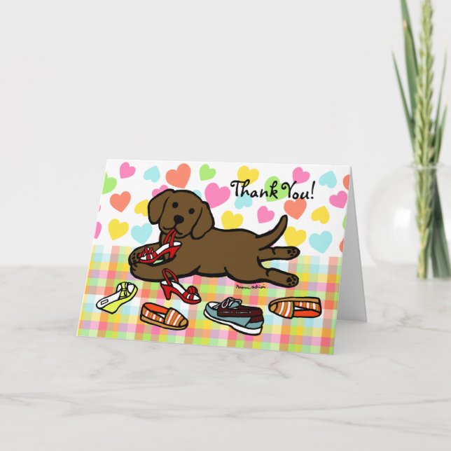 Tarjeta De Agradecimiento El perrito inocente de Labrador del chocolate le (Anverso)