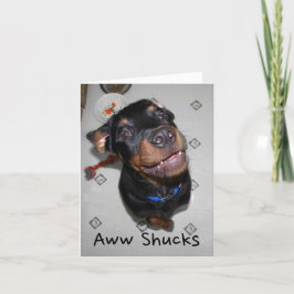 Tarjeta De Agradecimiento El perrito sonriente de Rottweiler le agradece