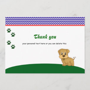 Tarjeta De Agradecimiento El perro de perrito adorable lindo le agradece