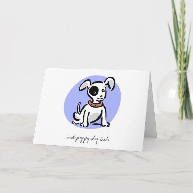 Tarjeta De Agradecimiento El perro de perrito le agradece (Anverso)