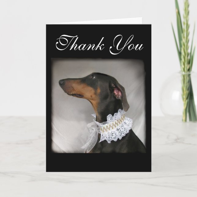 Tarjeta De Agradecimiento El perro elegante dice gracias (Anverso)