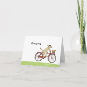 Tarjeta De Agradecimiento El perro y la ardilla de ciclo el lindo le