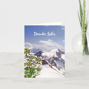 Tarjeta De Agradecimiento El personalizado alpino de Edelweiss de la flor le