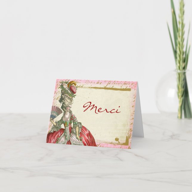 Tarjeta De Agradecimiento El personalizado de Marie Antonieta le agradece (Anverso)