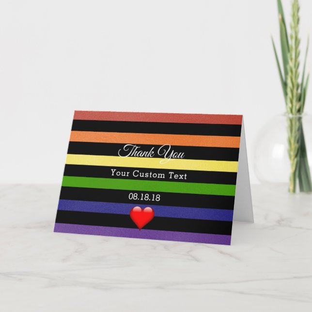 Tarjeta De Agradecimiento El personalizado del orgullo del arco iris le (Anverso)