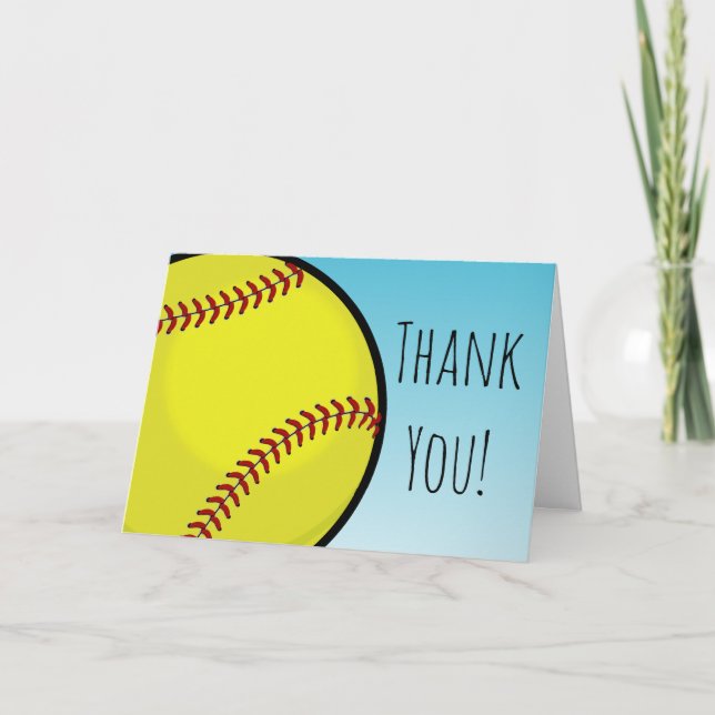 Tarjeta De Agradecimiento El personalizado grande del softball le agradece (Anverso)