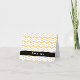 Tarjeta De Agradecimiento El personalizado gris y amarillo de Chevron le