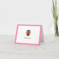 El personalizado rosado del búho doblado le