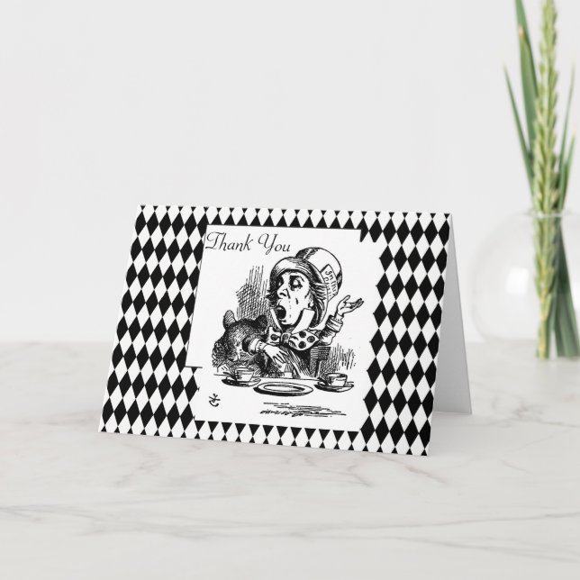 Tarjeta De Agradecimiento El personalizar le agradece sombrerero enojado (Anverso)