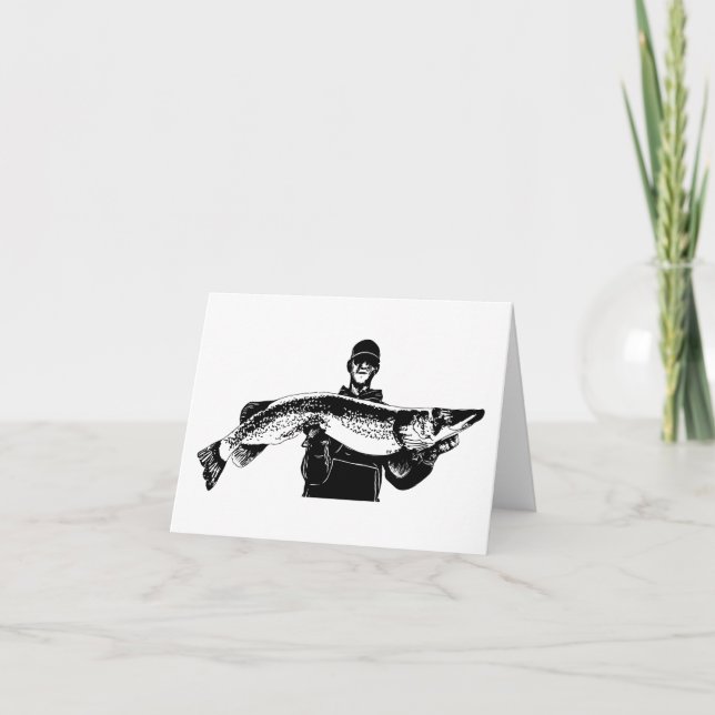 Tarjeta De Agradecimiento El pescador ha capturado un pez grande (Anverso)