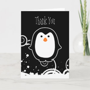 Tarjeta De Agradecimiento El pingüino {espacio en blanco} le agradece