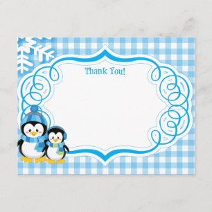 Tarjeta De Agradecimiento El pingüino le agradece cardar