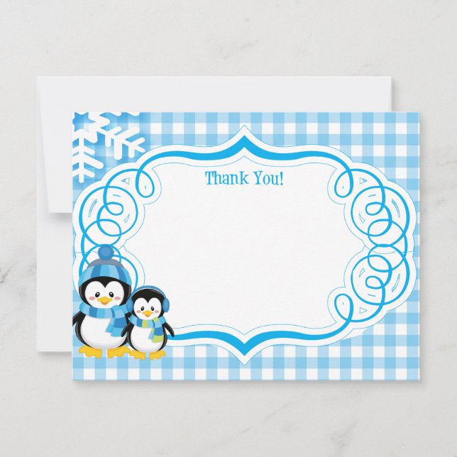 Tarjeta De Agradecimiento El pingüino le agradece cardar (Anverso)