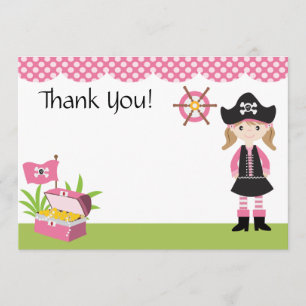 Tarjeta De Agradecimiento El pirata de encargo del chica le agradece