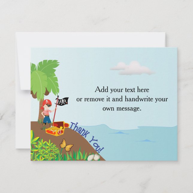 Tarjeta De Agradecimiento El pirata le agradece cardar (Anverso)