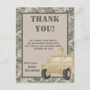 Tarjeta De Agradecimiento el PLANO 4x5 le agradece cardar ACU Camoflauge