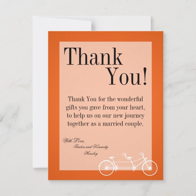 Tarjeta De Agradecimiento el PLANO 4x5 le agradece cardar la bici doble (Anverso)