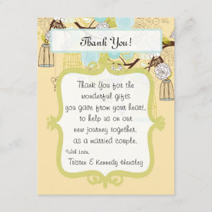 Tarjeta De Agradecimiento el PLANO 4x5 le agradece cardar la jaula de