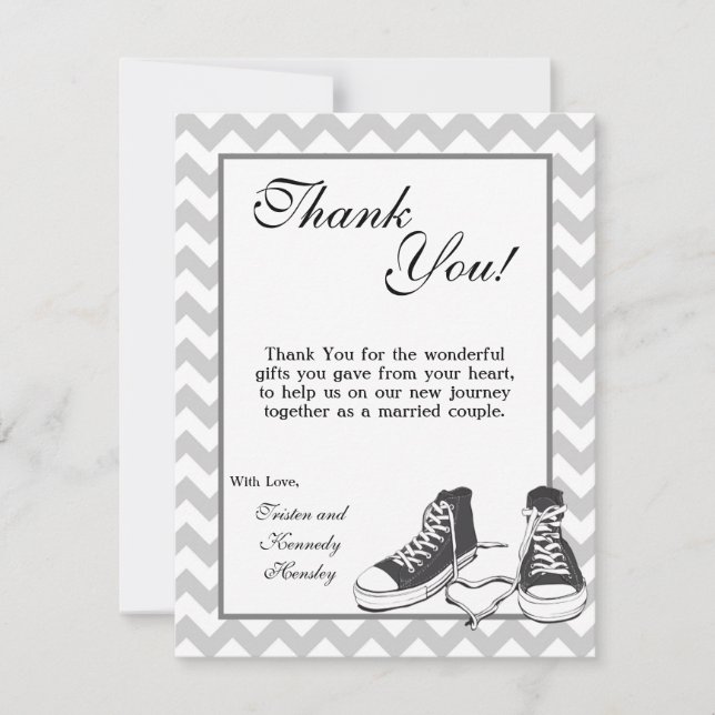 Tarjeta De Agradecimiento el PLANO 4x5 le agradece cardar las zapatillas de (Anverso)