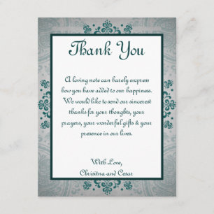 Tarjeta De Agradecimiento el PLANO 4x5 le agradece cardar noche en la India