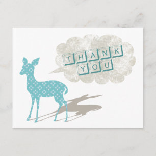 Tarjeta De Agradecimiento El plano azul de Bambi le agradece cardar