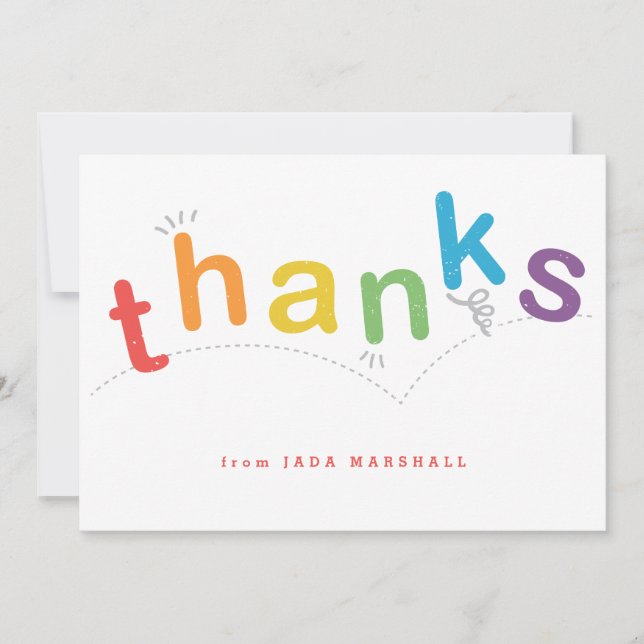 Tarjeta De Agradecimiento El plano de los niños le agradece notecard (Anverso)