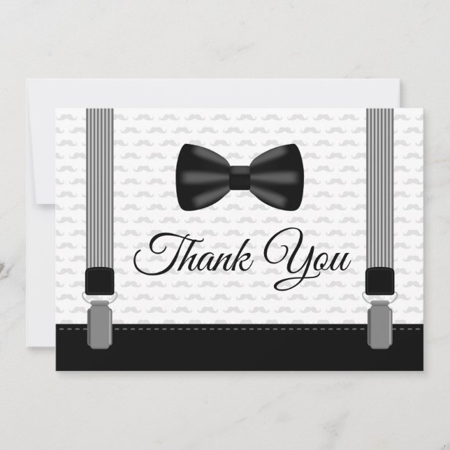 Tarjeta De Agradecimiento El plano le agradece carda hombre de la pajarita (Anverso)