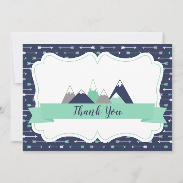 Tarjeta De Agradecimiento El plano le agradece carda las montañas temáticas (Anverso)