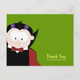 Tarjeta De Agradecimiento El plano lindo del vampiro del dibujo animado le