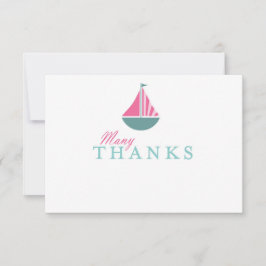 Tarjeta De Agradecimiento El plano náutico de Baby Shower del chica del