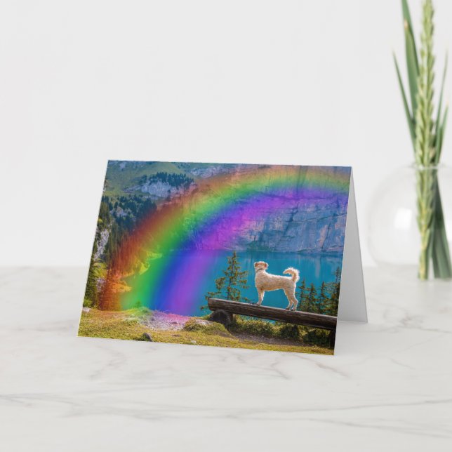 Tarjeta De Agradecimiento El poema del puente arcoiris, en memoria de un Mas (Anverso)