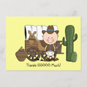 Tarjeta De Agradecimiento El potro lindo del caballo del bebé occidental le