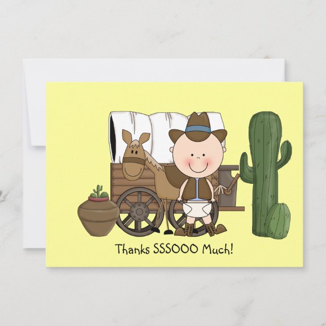 Tarjeta De Agradecimiento El potro lindo del caballo del bebé occidental le (Anverso)