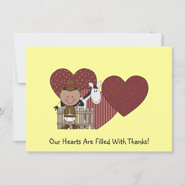 Tarjeta De Agradecimiento El potro lindo del caballo del bebé occidental le (Anverso)