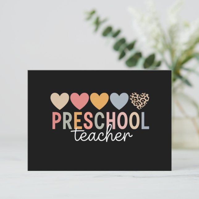 Tarjeta De Agradecimiento El preescolar del profesor vuelve a la escuela (Anverso de pie)