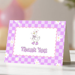 Tarjeta De Agradecimiento El primer cumpleaños de la Silly Goose-Girl Uno Pú