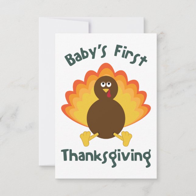 Tarjeta De Agradecimiento El primer Día de Acción de Gracias de Babys (Anverso)