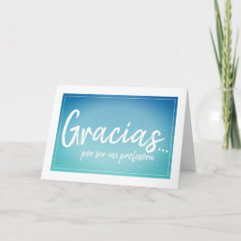Tarjeta De Agradecimiento El profesor español le agradece cardar
