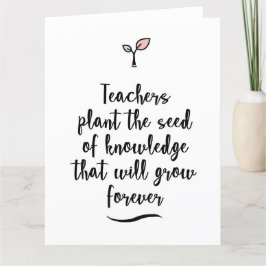 Tarjeta De Agradecimiento El profesor "le agradece" cardar