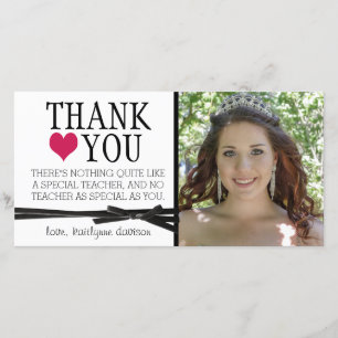 Tarjeta De Agradecimiento El profesor le agradece con la foto