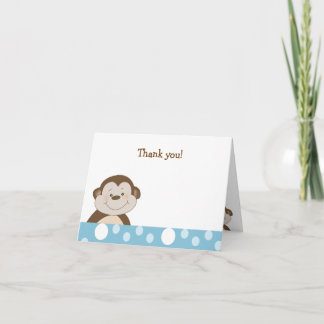 Tarjeta De Agradecimiento El punto azul del mono lindo del Bambino le