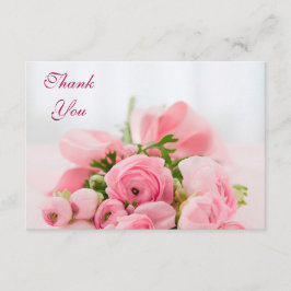 Tarjeta De Agradecimiento El ramo de rosas rosados le agradece