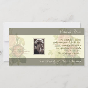 Tarjeta De Agradecimiento El ramo del vintage con condolencia del marco le