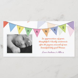 Tarjeta De Agradecimiento El recién nacido le agradece bandera Photocard del