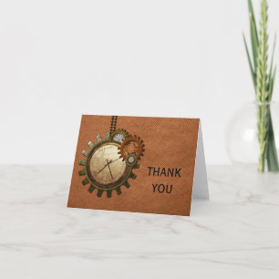 Tarjeta De Agradecimiento El reloj del vintage le agradece cardar, revestir