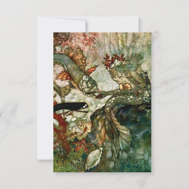 Tarjeta De Agradecimiento “El rey de las sirenas” de Edmund Dulac (Anverso)