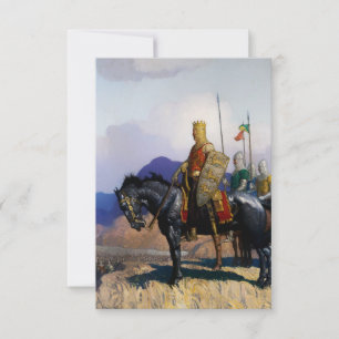 Tarjeta De Agradecimiento “El rey Eduardo observa la batalla” de NC Wyeth