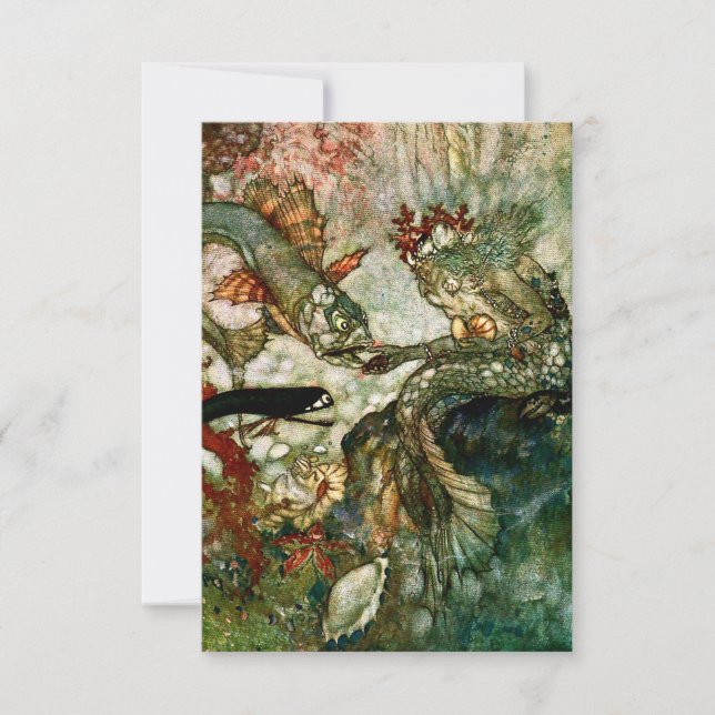 Tarjeta De Agradecimiento "El Rey Sirviente" de Edmund Dulac (Anverso)