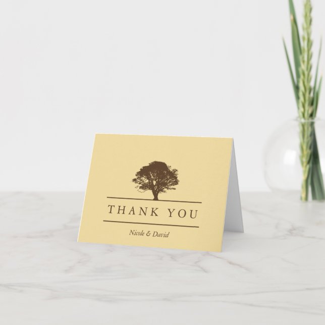 Tarjeta De Agradecimiento El roble amarillo personalizado le agradece (Anverso)